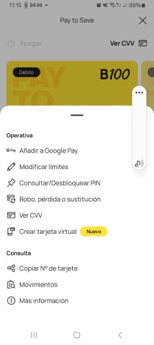 Operativa tarjeta B100 pay to save