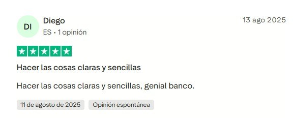 Cuenta remunerada B100 opiniones