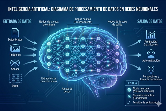 Diagrama concepto redes neuronales inteligencia artificial
